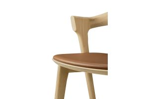 BOK BAR STOOL HIGH - VARNISHED OAK - COGNAC LEATHER 50 X 53 X 103 51563