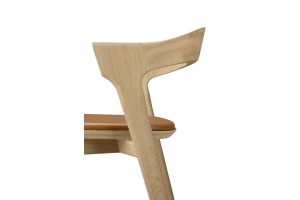 BOK BAR STOOL HIGH - VARNISHED OAK - COGNAC LEATHER 50 X 53 X 103 51563