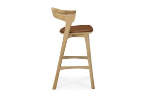 BOK COUNTER STOOL - VARNISHED OAK - COGNAC LEATHER 50 X 50 X 93 51564