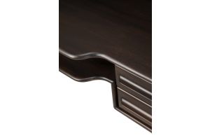 FLOW DESK - VARNISHED MAHOGANY - ROSE BROWN - 2 DRAWERS - RECTANGULAR 140 X 55 X 96 35089