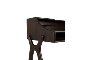 FLOW DESK - VARNISHED MAHOGANY - ROSE BROWN - 2 DRAWERS - RECTANGULAR 140 X 55 X 96 35089