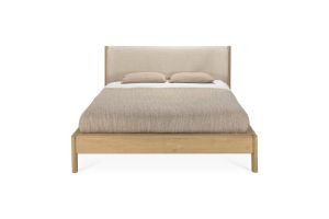 PI BED - OAK - CLOUD FABRIC - MATTRESS 180X200 - WITHOUT SLATS - REMOVABLE COVER 202 X 222 X 105 520