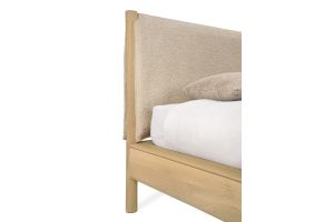 PI BED - OAK - CLOUD FABRIC - MATTRESS 180X200 - WITHOUT SLATS - REMOVABLE COVER 202 X 222 X 105 520