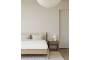 PI BED - OAK - CLOUD FABRIC - MATTRESS 180X200 - WITHOUT SLATS - REMOVABLE COVER 202 X 222 X 105 520