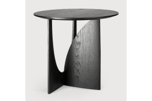 ETHNICRAFT OAK BLACK GEOMETRIC SIDE TABLE 51x51