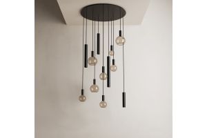 RIVA HANGLAMP Ø95 CM 12 LAMPEN PLATINUM
