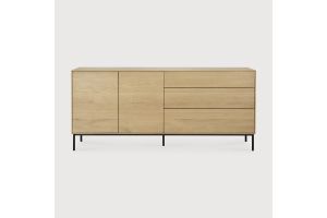ETHNICRAFT WHITEBIRD SIDEBOARD 2 DOORS - 3 DRAWERS 180x45x80 WITH BLACK METAL LEGS 51468