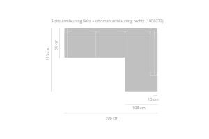 Haveli Dreams 3 zits L + Ottoman R (308 x 210cm) SHOWMODEL OP=OP