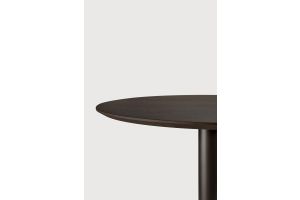 BLEND DINING TABLE VARNISHED OAK BROWN TOP BRONZE 90 x 90 x 76