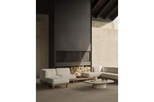 ETHNICRAFT OUTDOOR ELEMENTS COFFEE TABLE - VARNISHED MICROCEMENT 25076