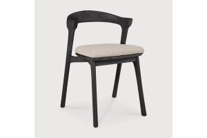 ETHNICRAFT TEAK BOK OUTDOOR DINING CHAIR VARNISHED TEAK BLACK - NATUREL FABRIC 50x54x76 10363