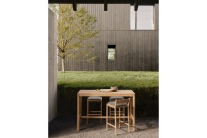 ETHNICRAFT JACK OUTDOOR BAR STOEL TEAK MOCHA FABRIC 10427