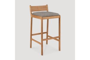 ETHNICRAFT JACK OUTDOOR BAR STOEL TEAK MOCHA FABRIC 10427