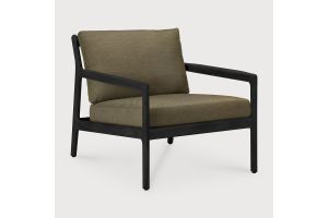 ETHNICRAFT JACK OUTDOOR LOUNGE STOEL VARNISHED TEAK BLACK GREEN FABRIC 76 x 90 x 74 10433