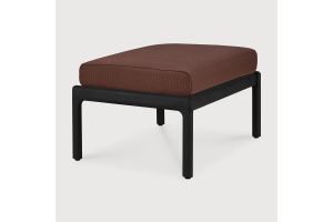 ETHNICRAFT JACK OUTDOOR VOETENBANK TEAK BLACK BURGUNDY FABRIC 71 x 54 x 41 10444