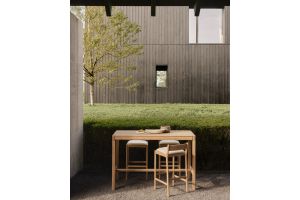 ETHNICRAFT JACK OUTDOOR BAR STOEL TEAK NATURAL FABRIC 10425