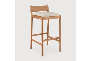 ETHNICRAFT JACK OUTDOOR BAR STOEL TEAK NATURAL FABRIC 10425