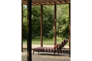 ETHNICRAFT JACK OUTDOOR VERSTELBAAR LIGBED TEAK BLACK | BURGUNDY FABRIC 216 x 84 x 34 10344