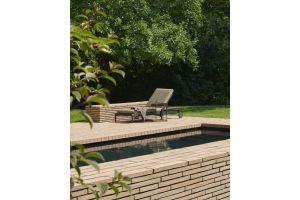 ETHNICRAFT JACK OUTDOOR VERSTELBAAR LIGBED TEAK BLACK - GREEN FABRIC 216 x 84 x 34 10345