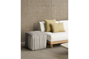 ETHNICRAFT ZAHAR OUTDOOR POEF GREY STRIPE 50 x 50 x 45 20183