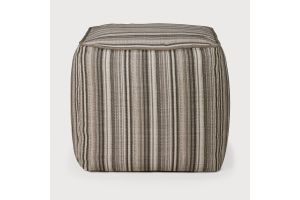 ETHNICRAFT ZAHAR OUTDOOR POEF GREY STRIPE 50 x 50 x 45 20183