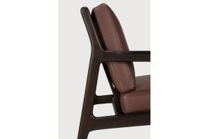JACK LOUNGE CHAIR - VARNISHED MAHOGANY BURGUNDY LEATHER 69 x 87 x 74 35106