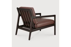 JACK LOUNGE CHAIR - VARNISHED MAHOGANY BURGUNDY LEATHER 69 x 87 x 74 35106