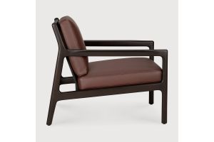 JACK LOUNGE CHAIR - VARNISHED MAHOGANY BURGUNDY LEATHER 69 x 87 x 74 35106
