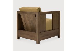 ROAN LOUNGE CHAIR - VARNISHED TEAK AMBER FABRIC 60 x 70 x 65 10832 