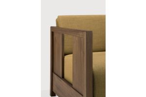 ROAN LOUNGE CHAIR - VARNISHED TEAK AMBER FABRIC 60 x 70 x 65 10832 