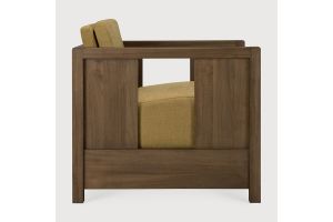 ROAN LOUNGE CHAIR - VARNISHED TEAK AMBER FABRIC 60 x 70 x 65 10832 