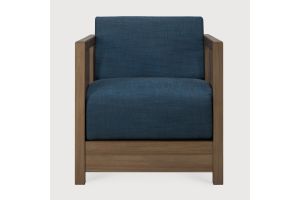 ROAN LOUNGE CHAIR - VARNISHED TEAK INK FABRIC 60 x 70 x 65 10833
