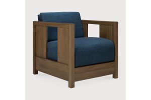 ROAN LOUNGE CHAIR - VARNISHED TEAK INK FABRIC 60 x 70 x 65 10833