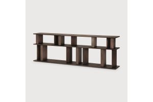 BLOCK CONSOLE - VARNISHED MAHOGANY - ESPRESSO MATTE  210 x 33 x 70 35177 