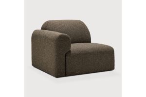 BULKY MODULAR SOFA END SEATER CEDAR FABRIC WITH ARM R 21439