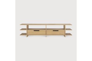 KABUKI TV CUPBOARD - VARNISHED OAK 2 DRAWERS 200 x 45 x 48 CM 51792