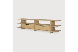 KABUKI TV CUPBOARD - VARNISHED OAK 2 DRAWERS 200 x 45 x 48 CM 51792
