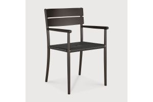 ETHNICRAFT ELIN OUTDOOR DINING CHAIR ALUMINIUM WITH ARM DARK BRONZE 60572 52 x 57 x 84