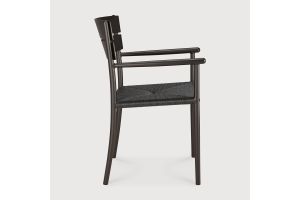 ETHNICRAFT ELIN OUTDOOR DINING CHAIR ALUMINIUM WITH ARM DARK BRONZE 60572 52 x 57 x 84
