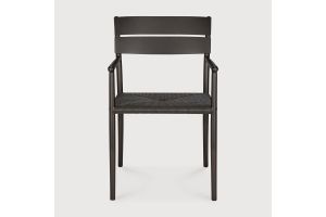 ETHNICRAFT ELIN OUTDOOR DINING CHAIR ALUMINIUM WITH ARM DARK BRONZE 60572 52 x 57 x 84