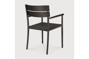 ETHNICRAFT ELIN OUTDOOR DINING CHAIR ALUMINIUM WITH ARM DARK BRONZE 60572 52 x 57 x 84