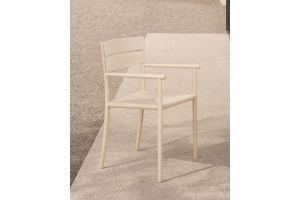 ETHNICRAFT ELIN OUTDOOR DINING CHAIR ALUMINIUM SAND WITH ARM 60574 52 x 57 x 84 CM