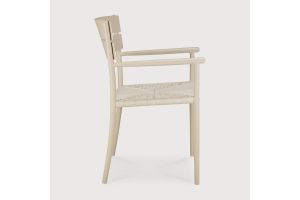 ETHNICRAFT ELIN OUTDOOR DINING CHAIR ALUMINIUM SAND WITH ARM 60574 52 x 57 x 84 CM