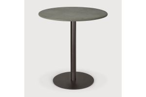 BLEND DINING TABLE MUSCIO LEATHER TOP BRONZE BASE 70 x 70 x 76 CM 21575