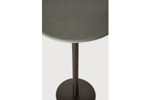BLEND BAR TABLE MUSCIO LEATHER TOP BRONZE BASE 21577 70 x 70 x 108 CM