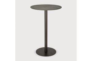BLEND BAR TABLE MUSCIO LEATHER TOP BRONZE BASE 21577 70 x 70 x 108 CM