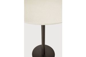 BLEND BAR TABLE MICROCEMENT OFF WHITE TOP TOP BRONZE BASE 26517 70 x 70 x 108