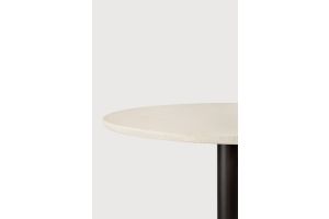BLEND BAR TABLE MICROCEMENT OFF WHITE TOP TOP BRONZE BASE 26517 70 x 70 x 108