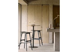 BLEND BAR TABLE OAK TOP BRONZE BASE 51951 70 x 70 x 108 CM