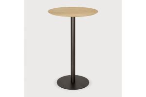 BLEND BAR TABLE OAK TOP BRONZE BASE 51951 70 x 70 x 108 CM